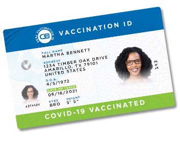 Photo of a Real Vaccine ID Card